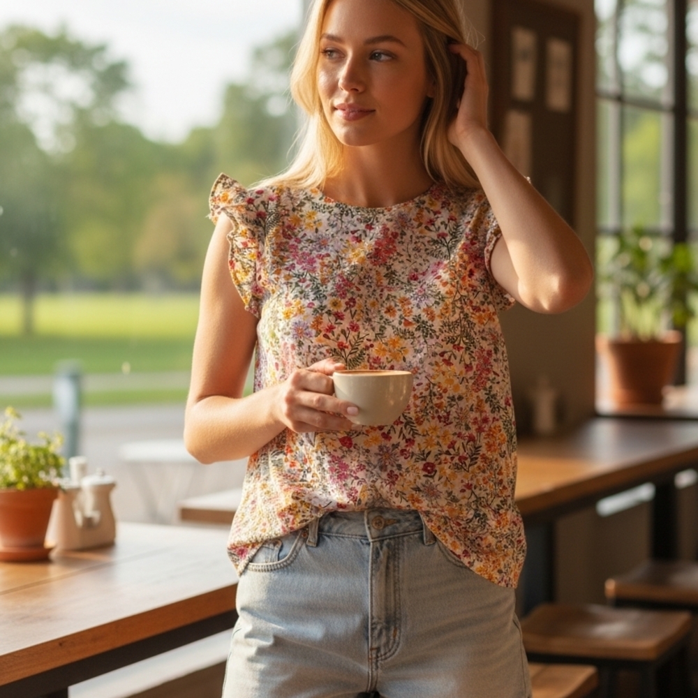 Floral Womens Top - Picture 3 of 7